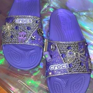Digital Violet Croc Slides. Size 8 women’s.